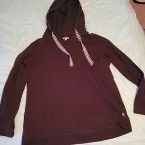 Talbots Black Hooded Long-Sleeved Top